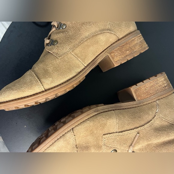 UGG AUS Gradin Lace Up Suede Wool Winter Boots Sheepskin Fur Outdoor Fold Over - Picture 11 of 16